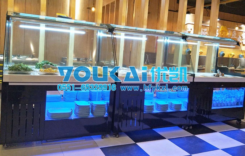 四川德陽火鍋店調(diào)料臺(tái)，火鍋店冷藏柜案例