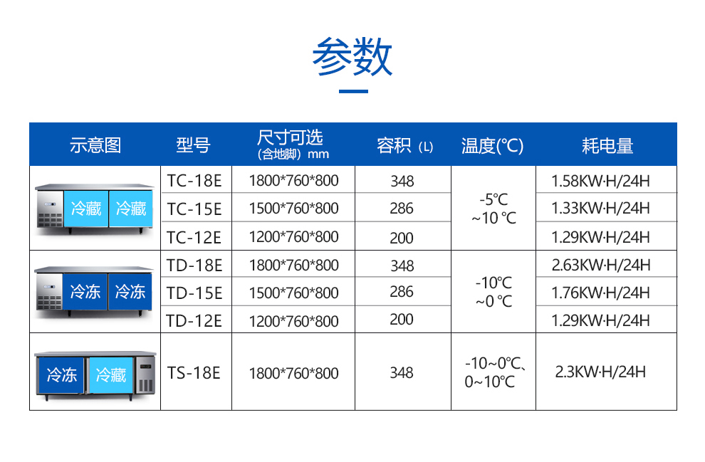 星星冷藏冷凍工作臺(tái)