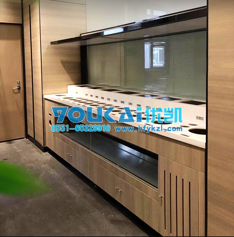 火鍋調(diào)料臺(tái)（大理石臺(tái)面木紋烤漆柜體）