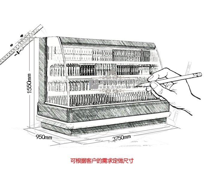 半弧形水果風(fēng)幕柜
